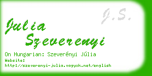 julia szeverenyi business card